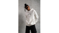 Erkek Baskılı Kapüşonlu ve Kanguru Cepli Sweatshirt hoodie - Beyaz Erkek Baskılı Kapüşonlu ve Kanguru Cepli Sweatshirt hoodie - Beyaz