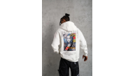 Erkek Baskılı Kapüşonlu ve Kanguru Cepli Sweatshirt hoodie - Beyaz Erkek Baskılı Kapüşonlu ve Kanguru Cepli Sweatshirt hoodie - Beyaz