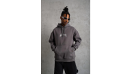 Erkek 3 İplik Pamuklu Kapüşonlu Baskılı Cepli Oversize Sweatshirt Hoodie - Gri Erkek 3 İplik Pamuklu Kapüşonlu Baskılı Cepli Oversize Sweatshirt Hoodie - Gri