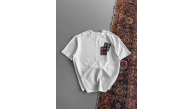 Erkek Yazlık Bisiklet Yaka Baskılı Regular Fit Tişört Kısa Kol T-Shirt - Beyaz