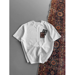 Erkek Yazlık Bisiklet Yaka Baskılı Regular Fit Tişört Kısa Kol T-Shirt - Beyaz
