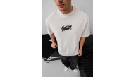 Erkek Tişört Yazlık Baskılı Oversize Kısa kol T-Shirt - Beyaz Erkek Tişört Yazlık Baskılı Oversize Kısa kol T-Shirt - Beyaz
