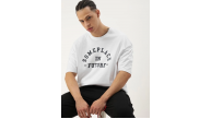 Erkek Kısa Kol Yazlık Tişört Bisiklet Yaka Baskılı Oversize T-Shirt - Beyaz Erkek Kısa Kol Yazlık Tişört Bisiklet Yaka Baskılı Oversize T-Shirt - Beyaz