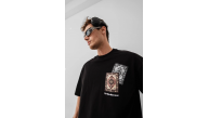 Erkek Yazlık Bisiklet Yaka Baskılı Regular Fit Tişört Kısa Kol T-Shirt - Siyah Erkek Yazlık Bisiklet Yaka Baskılı Regular Fit Tişört Kısa Kol T-Shirt - Siyah