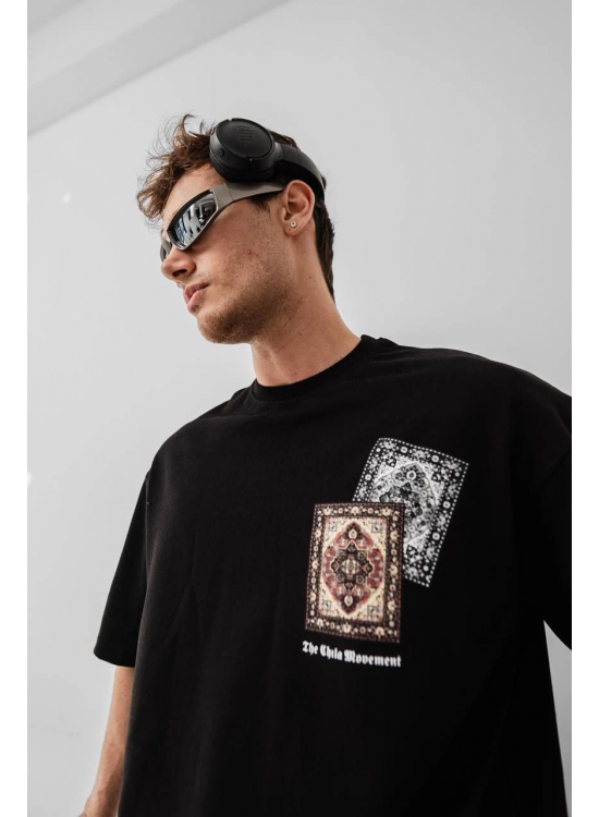 Erkek Yazlık Bisiklet Yaka Baskılı Regular Fit Tişört Kısa Kol T-Shirt - Siyah Erkek Yazlık Bisiklet Yaka Baskılı Regular Fit Tişört Kısa Kol T-Shirt - Siyah