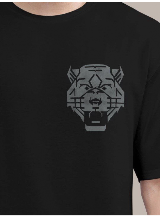 Erkek Kısa Kol Yazlık Tişört Bisiklet Yaka ASLAN Baskılı T-Shirt - Siyah Erkek Kısa Kol Yazlık Tişört Bisiklet Yaka ASLAN Baskılı T-Shirt - Siyah