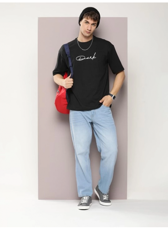 Erkek Baskılı T-Shirt Kısa Kol Bisiklet Yaka Regular Fit Rahat Kalıp Tişört - Siyah Erkek Baskılı T-Shirt Kısa Kol Bisiklet Yaka Regular Fit Rahat Kalıp Tişört - Siyah
