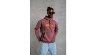 Erkek 3 İplik Pamuklu Kapüşonlu Baskılı Cepli Oversize Sweatshirt Hoodie - Gül Kurusu Erkek 3 İplik Pamuklu Kapüşonlu Baskılı Cepli Oversize Sweatshirt Hoodie - Gül Kurusu