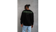 Erkek Oversize Sweatshirt Ön ve Sırt Baskılı 3 İplik Pamuklu - Siyah Erkek Oversize Sweatshirt Ön ve Sırt Baskılı 3 İplik Pamuklu - Siyah