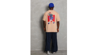 Erkek Baskılı Tişört Kısa Kol Bisiklet Yaka Oversize T-Shirt - Bej Erkek Baskılı Tişört Kısa Kol Bisiklet Yaka Oversize T-Shirt - Bej