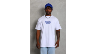 Erkek Baskılı Tişört Kısa Kol Bisiklet Yaka Oversize T-Shirt - Beyaz