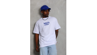 Erkek Baskılı Tişört Kısa Kol Bisiklet Yaka Oversize T-Shirt - Beyaz