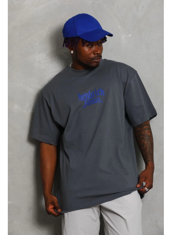 Erkek Baskılı Tişört Kısa Kol Bisiklet Yaka Oversize T-Shirt - Füme Erkek Baskılı Tişört Kısa Kol Bisiklet Yaka Oversize T-Shirt - Füme