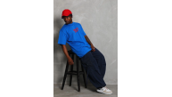 Erkek Baskılı Tişört Kısa Kol Bisiklet Yaka Oversize T-Shirt - Mavi Erkek Baskılı Tişört Kısa Kol Bisiklet Yaka Oversize T-Shirt - Mavi