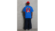 Erkek Baskılı Tişört Kısa Kol Bisiklet Yaka Oversize T-Shirt - Mavi Erkek Baskılı Tişört Kısa Kol Bisiklet Yaka Oversize T-Shirt - Mavi