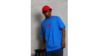 Erkek Baskılı Tişört Kısa Kol Bisiklet Yaka Oversize T-Shirt - Mavi Erkek Baskılı Tişört Kısa Kol Bisiklet Yaka Oversize T-Shirt - Mavi