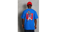 Erkek Baskılı Tişört Kısa Kol Bisiklet Yaka Oversize T-Shirt - Mavi Erkek Baskılı Tişört Kısa Kol Bisiklet Yaka Oversize T-Shirt - Mavi