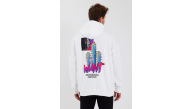 Erkek 3 İplik Pamuklu Kapüşonlu Baskılı Cepli Oversize Sweatshirt Hoodie - Beyaz Erkek 3 İplik Pamuklu Kapüşonlu Baskılı Cepli Oversize Sweatshirt Hoodie - Beyaz