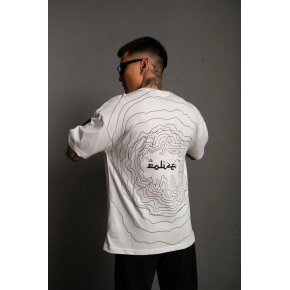 Erkek Kısa Kol Yazlık Tişört Bisiklet Yaka Baskılı Oversize T-Shirt - Beyaz
