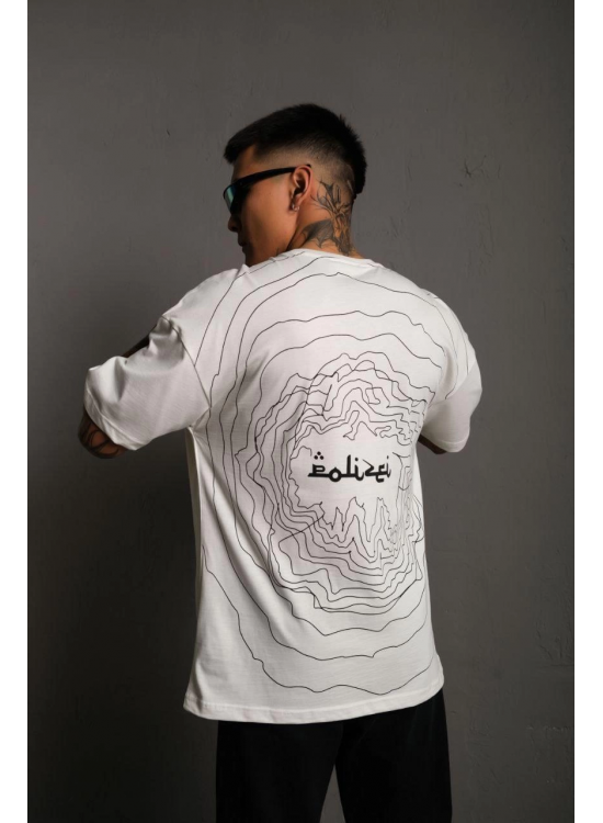 Erkek Kısa Kol Yazlık Tişört Bisiklet Yaka Baskılı Oversize T-Shirt - Beyaz Erkek Kısa Kol Yazlık Tişört Bisiklet Yaka Baskılı Oversize T-Shirt - Beyaz