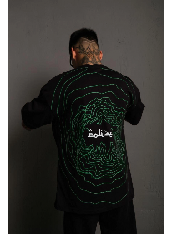 Erkek Kısa Kol Yazlık Tişört Bisiklet Yaka Baskılı Oversize T-Shirt - Siyah Erkek Kısa Kol Yazlık Tişört Bisiklet Yaka Baskılı Oversize T-Shirt - Siyah