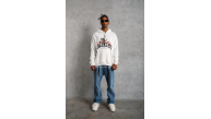 Erkek 3 İplik Pamuklu Kapüşonlu Baskılı Cepli Oversize Sweatshirt Hoodie - Beyaz Erkek 3 İplik Pamuklu Kapüşonlu Baskılı Cepli Oversize Sweatshirt Hoodie - Beyaz