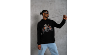 Erkek Kapüşonlu Kanguru Cepli Sweatshirt 3 İplik Pamuklu Baskılı Hoodie - Siyah Erkek Kapüşonlu Kanguru Cepli Sweatshirt 3 İplik Pamuklu Baskılı Hoodie - Siyah