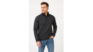 Erkek Dik Yaka Yarım Fermuarlı 3 İplik Pamuklu Sweatshirt - Antrasit Erkek Dik Yaka Yarım Fermuarlı 3 İplik Pamuklu Sweatshirt - Antrasit