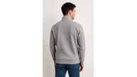 Erkek Dik Yaka Yarım Fermuarlı 3 İplik Pamuklu Sweatshirt - Gri Erkek Dik Yaka Yarım Fermuarlı 3 İplik Pamuklu Sweatshirt - Gri