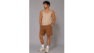 Erkek Dokuma Kumaş Cepli Bağcıklı Regular Fit Yazlık Şort - Kahverengi Erkek Dokuma Kumaş Cepli Bağcıklı Regular Fit Yazlık Şort - Kahverengi