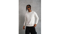 Erkek Düz Bisiklet Yaka 3 iplik pamuklu Sweatshirt - Beyaz Erkek Düz Bisiklet Yaka 3 iplik pamuklu Sweatshirt - Beyaz