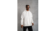 Erkek 3 İplik Pamuklu Kapüşonlu Kanguru Cepli Sweatshirt Hoodie - Beyaz Erkek 3 İplik Pamuklu Kapüşonlu Kanguru Cepli Sweatshirt Hoodie - Beyaz