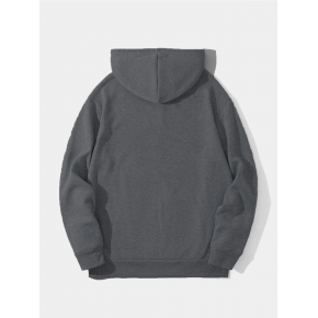 Erkek 3 İplik Pamuklu Kapüşonlu Kanguru Cepli Sweatshirt Hoodie -  Füme