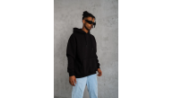 Erkek 3 İplik Pamuklu Kapüşonlu Kanguru Cepli Sweatshirt Hoodie - Siyah Erkek 3 İplik Pamuklu Kapüşonlu Kanguru Cepli Sweatshirt Hoodie - Siyah