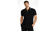 Erkek Yazlık Dokuma Triko Tişört Fermuarlı Polo Yaka Kısa Kol T-Shirt - Siyah Erkek Yazlık Dokuma Triko Tişört Fermuarlı Polo Yaka Kısa Kol T-Shirt - Siyah