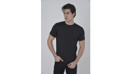 Erkek File Çepli  T-Shirt Kısa Kol Bisiklet Yaka Slimfit Tişört - Siyah