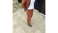 Erkek Fitilli Kadife Cepli Buggy Pantolon Oversize Rahat Kalıp - Kahverengi Erkek Fitilli Kadife Cepli Buggy Pantolon Oversize Rahat Kalıp - Kahverengi