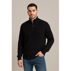 Erkek Fitilli Triko Kazak 3’lü Set Mint Yeşili Siyah Bej Kalın Dokuma Pamuklu Regular Fit