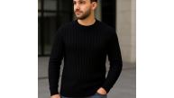 Erkek Fitilli Triko Kazak 2’li Set Siyah Gri Kalın Dokuma Pamuklu Regular Fit Bisiklet Erkek Fitilli Triko Kazak 2’li Set Siyah Gri Kalın Dokuma Pamuklu Regular Fit Bisiklet