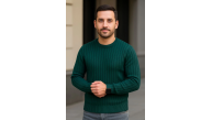 Erkek Fitilli Triko Kazak 2’li Set Siyah Haki Kalın Dokuma Pamuklu Regular Fit Bisiklet Erkek Fitilli Triko Kazak 2’li Set Siyah Haki Kalın Dokuma Pamuklu Regular Fit Bisiklet
