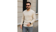 Erkek Fitilli Triko Kazak 3’lü Set Bej Beyaz Siyah | Kalın Dokuma Pamuklu Regular Fit Erkek Fitilli Triko Kazak 3’lü Set Bej Beyaz Siyah | Kalın Dokuma Pamuklu Regular Fit