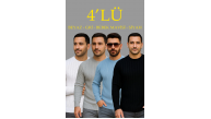 Erkek Fitilli Triko Bisiklet Yaka Kalın Kazak 4'lü Set Beyaz-Bebek Mavisi-Gri-Siyah Erkek Fitilli Triko Bisiklet Yaka Kalın Kazak 4'lü Set Beyaz-Bebek Mavisi-Gri-Siyah
