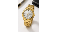 Erkek Gold Renk Metal Kordon Analog Kol Saati Beyaz Kadran Takvim Göstergeli Erkek Gold Renk Metal Kordon Analog Kol Saati Beyaz Kadran Takvim Göstergeli