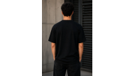 Erkek Gotik Yazı Baskılı Oversize Bisiklet Yaka T-Shirt - Siyah Erkek Gotik Yazı Baskılı Oversize Bisiklet Yaka T-Shirt - Siyah