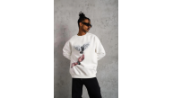 Erkek Güvercin Baskılı 3 iplik pamuklu Bisiklet Yaka Sweatshirt - Beyaz Erkek Güvercin Baskılı 3 iplik pamuklu Bisiklet Yaka Sweatshirt - Beyaz