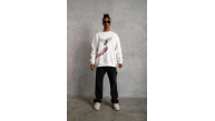 Erkek Güvercin Baskılı 3 iplik pamuklu Bisiklet Yaka Sweatshirt - Beyaz Erkek Güvercin Baskılı 3 iplik pamuklu Bisiklet Yaka Sweatshirt - Beyaz