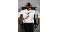 Erkek Güvercin Baskılı 3 iplik pamuklu Bisiklet Yaka Sweatshirt - Beyaz Erkek Güvercin Baskılı 3 iplik pamuklu Bisiklet Yaka Sweatshirt - Beyaz