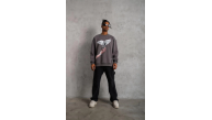 Erkek Güvercin Baskılı 3 iplik pamuklu Bisiklet Yaka Sweatshirt - Gri Erkek Güvercin Baskılı 3 iplik pamuklu Bisiklet Yaka Sweatshirt - Gri