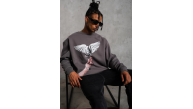 Erkek Güvercin Baskılı 3 iplik pamuklu Bisiklet Yaka Sweatshirt - Gri Erkek Güvercin Baskılı 3 iplik pamuklu Bisiklet Yaka Sweatshirt - Gri