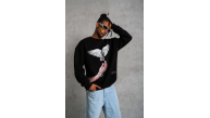 Erkek Güvercin Baskılı 3 iplik Bisiklet Yaka ipamuklu Sweatshirt - Siyah Erkek Güvercin Baskılı 3 iplik Bisiklet Yaka ipamuklu Sweatshirt - Siyah